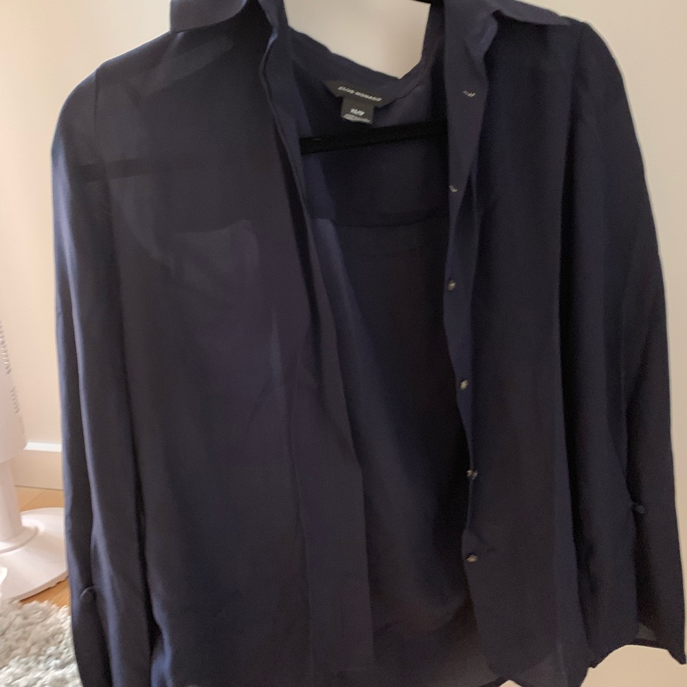 Club Monaco blouse xs; navy